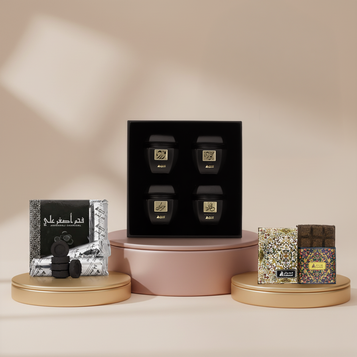هدية مجموعة (المجموعة الاستثنائية بخور + بخور عناب + أصغر علي فحم أسود)
